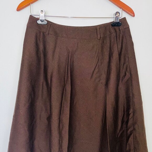 Talbots Womens Skirt Size10 Brown A Line Business Lined Knee Length Stretch Wool - Picture 5 of 9